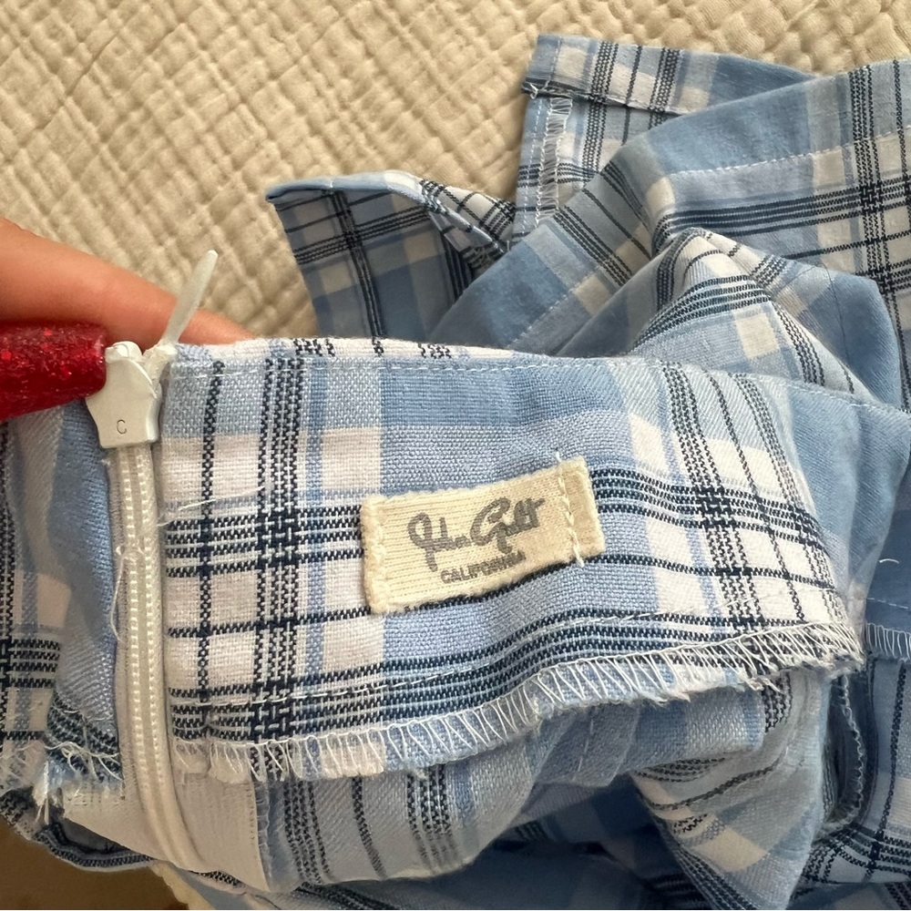 Brandy Melville Blue Plaid Mini Skirt - Picture 3 of 3